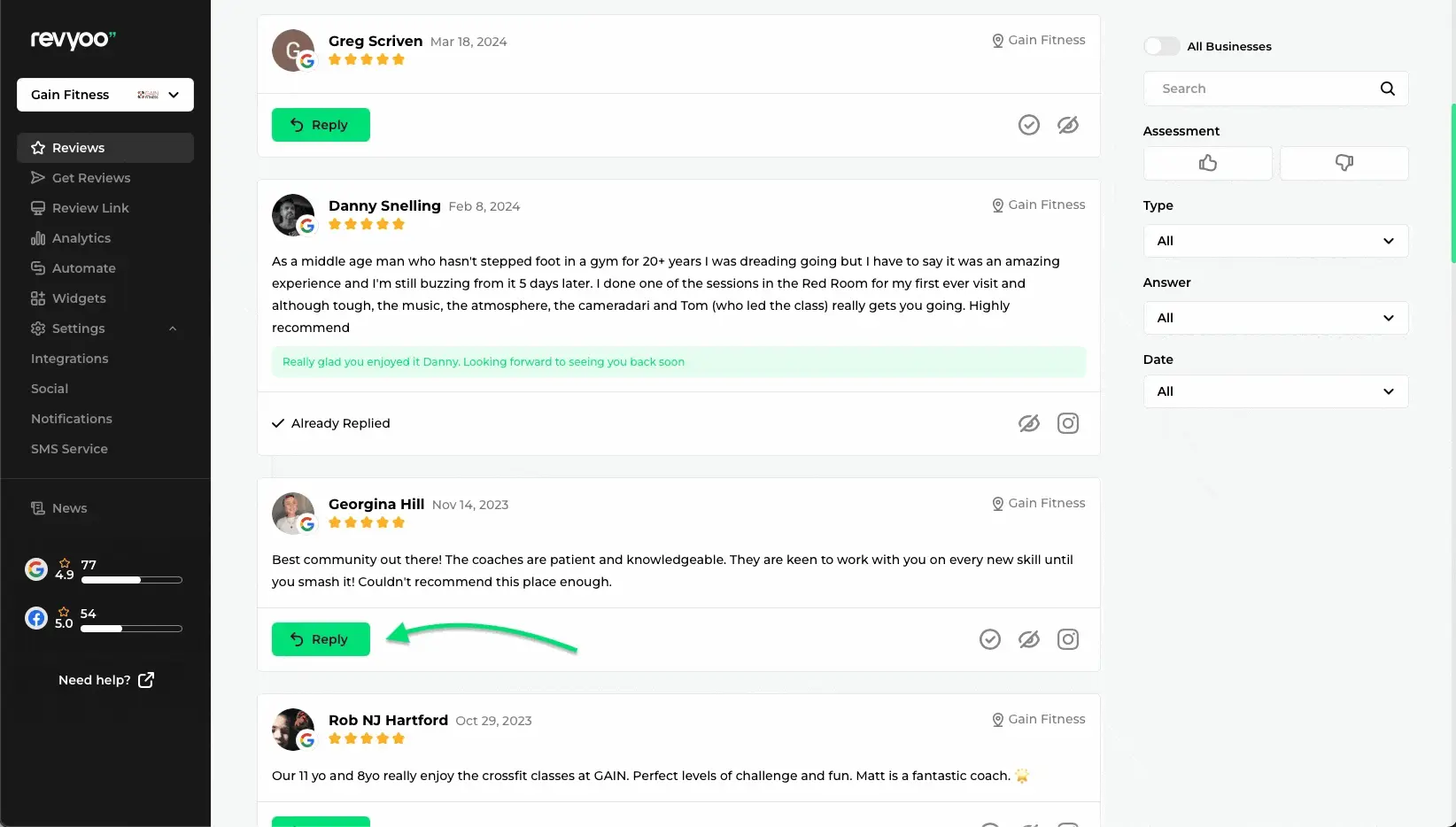 Reply to reviews
